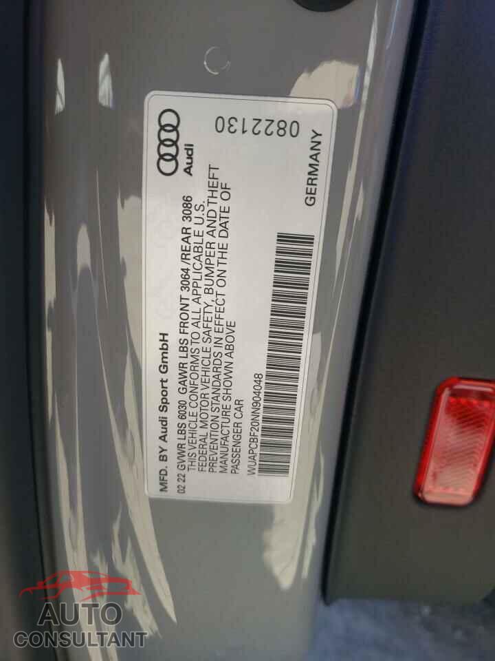 AUDI S7/RS7 2022 - WUAPCBF20NN904048