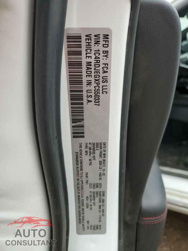 DODGE DURANGO 2023 - 1C4RDJEGXPC550337