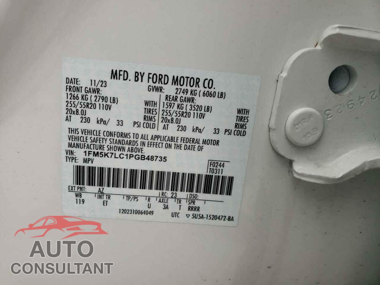 FORD EXPLORER 2023 - 1FM5K7LC1PGB48735