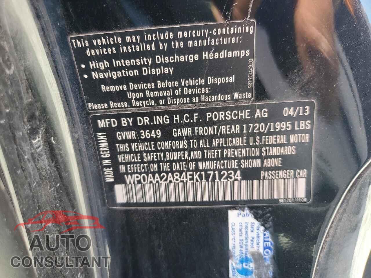PORSCHE CAYMAN 2014 - WP0AA2A84EK171234