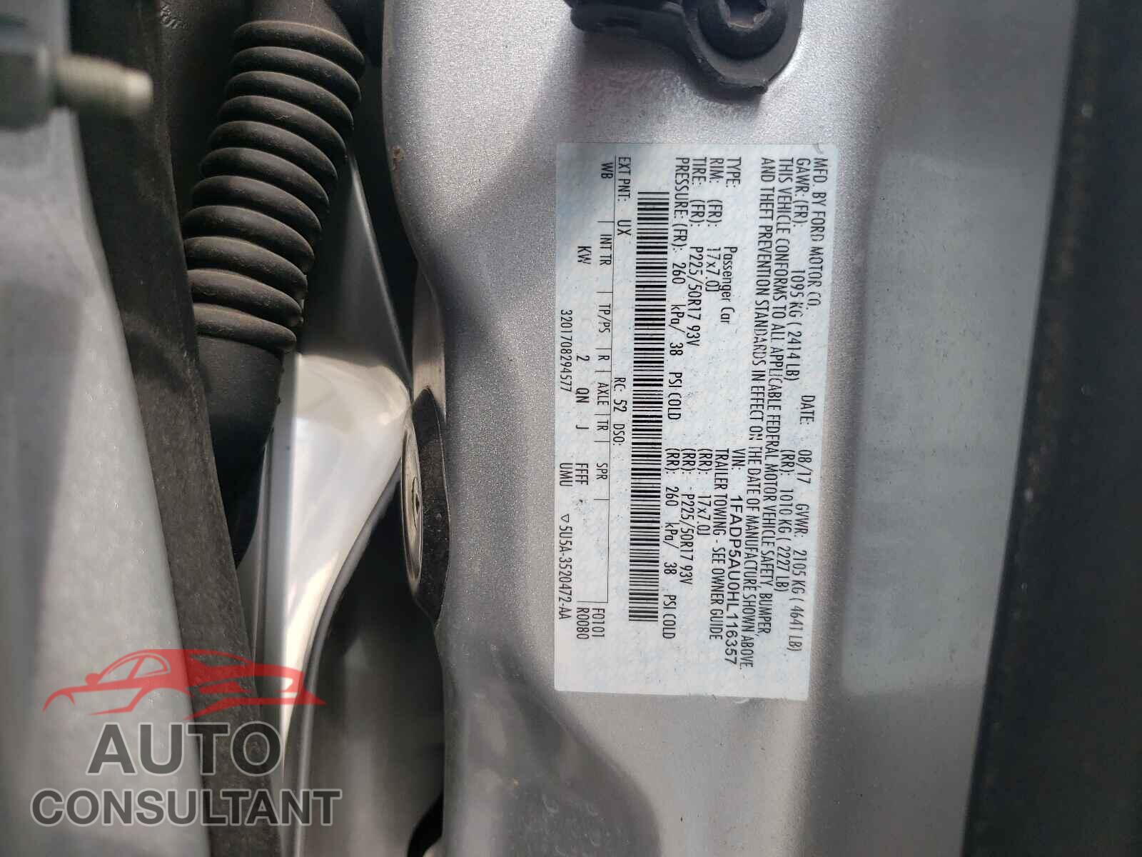 FORD CMAX 2017 - 1FADP5AU0HL116357