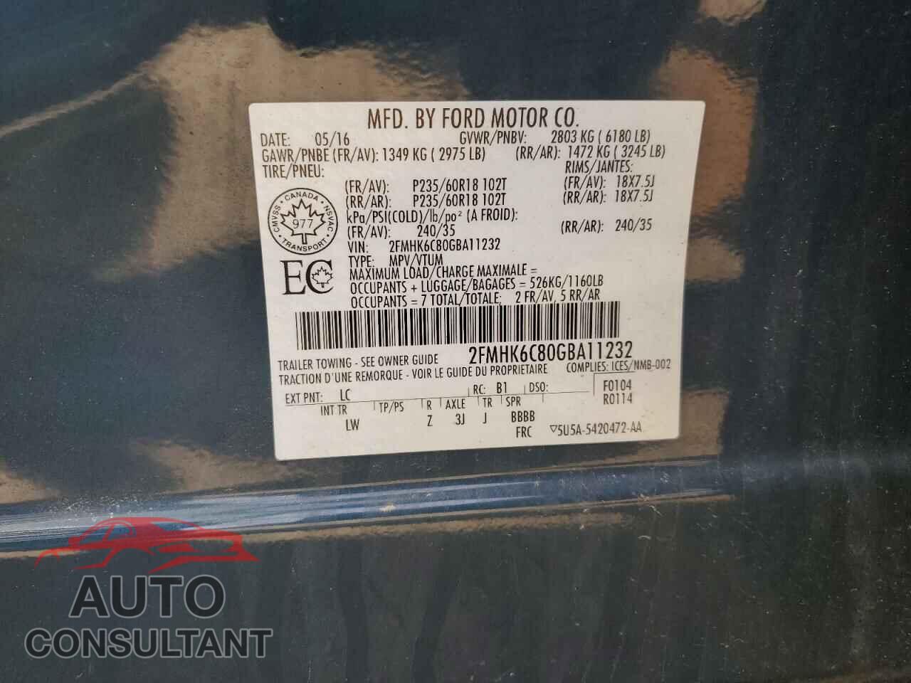 FORD FLEX 2016 - 2FMHK6C80GBA11232