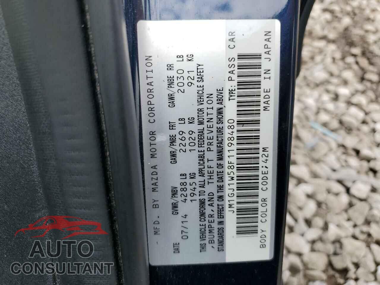 MAZDA 6 2015 - JM1GJ1W58F1198480