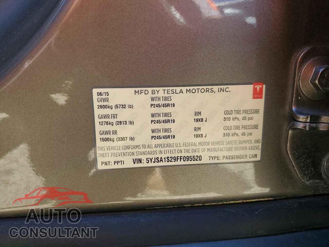 TESLA MODEL S 2015 - 5YJSA1S29FF095520