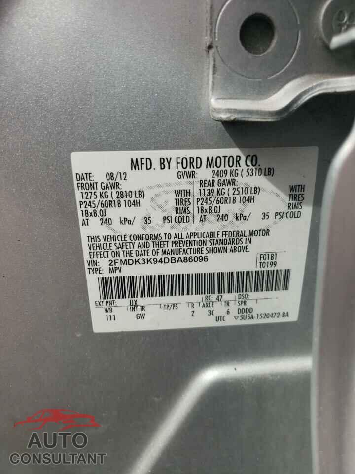 FORD EDGE 2013 - 2FMDK3K94DBA86096