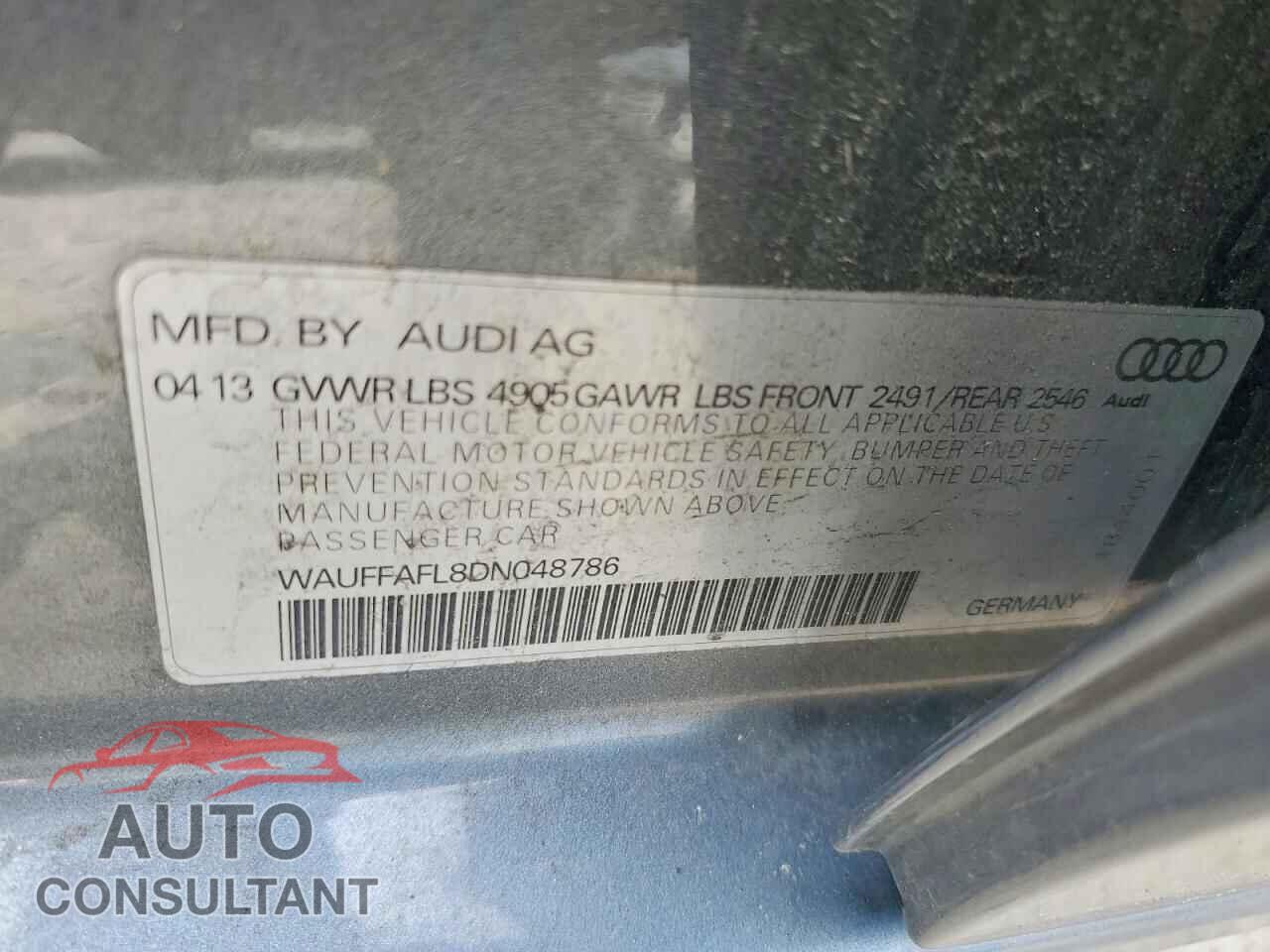 AUDI A4 2013 - WAUFFAFL8DN048786