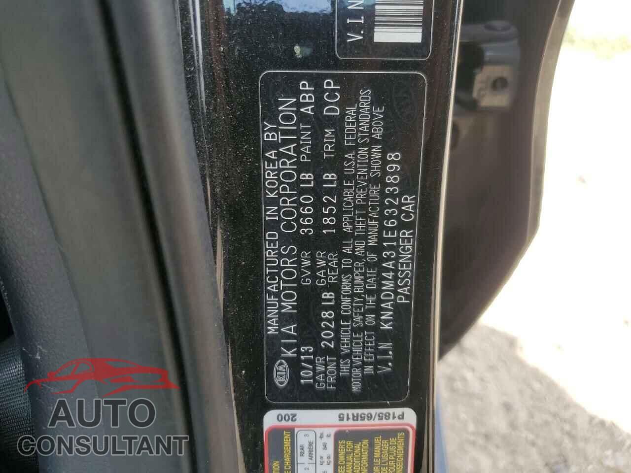 KIA RIO 2014 - KNADM4A31E6323898