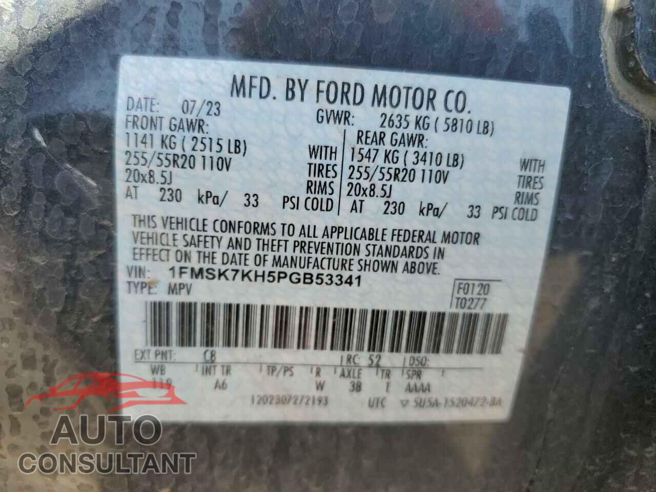 FORD EXPLORER 2023 - 1FMSK7KH5PGB53341