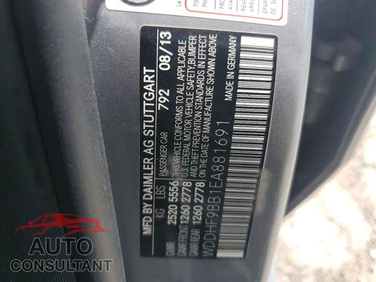 MERCEDES-BENZ E-CLASS 2014 - WDDHF9BB1EA881691