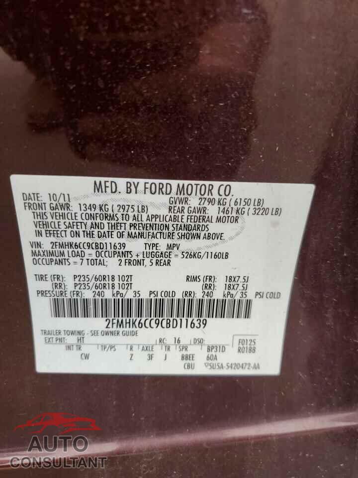 FORD FLEX 2012 - 2FMHK6CC9CBD11639