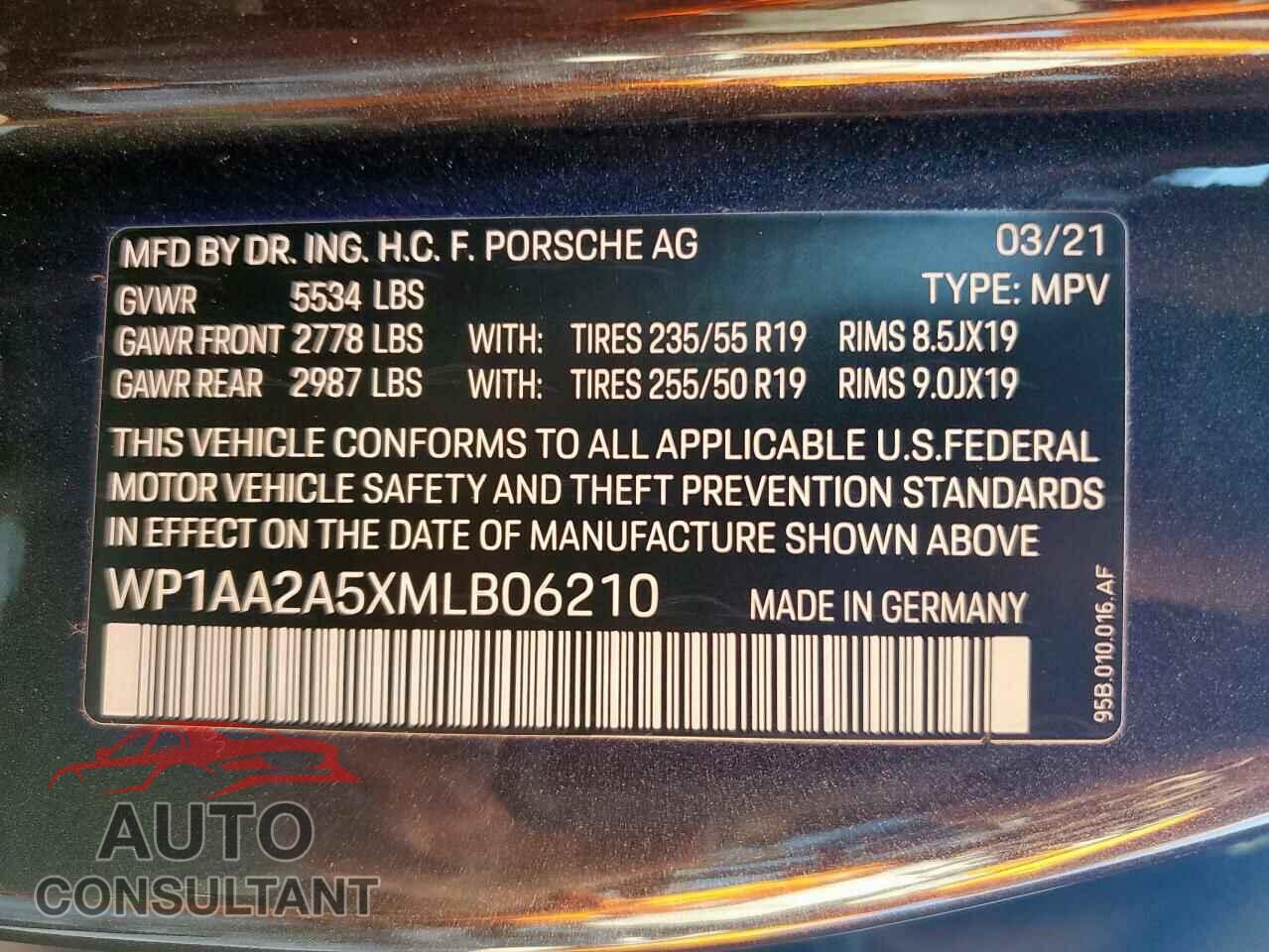 PORSCHE MACAN 2021 - WP1AA2A5XMLB06210
