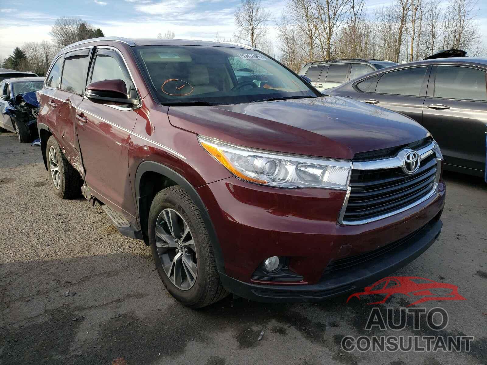 TOYOTA HIGHLANDER 2016 - 5TDJKRFH4GS347211