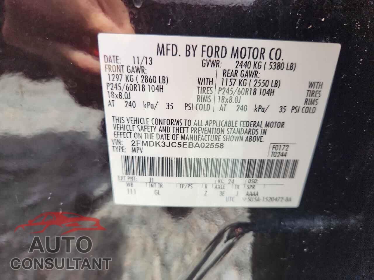 FORD EDGE 2014 - 2FMDK3JC5EBA02558