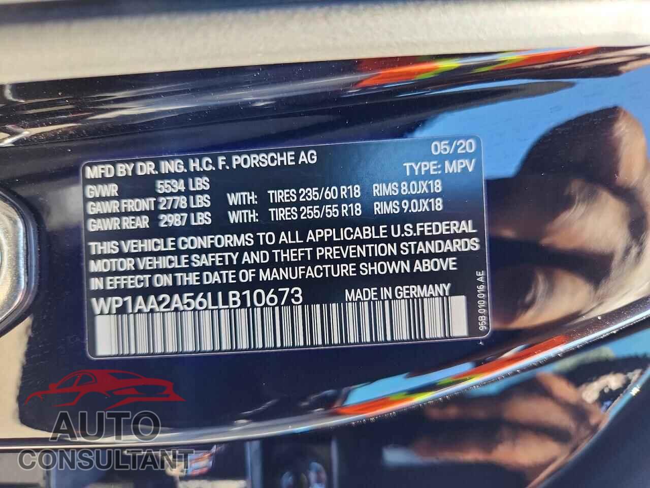 PORSCHE MACAN 2020 - WP1AA2A56LLB10673