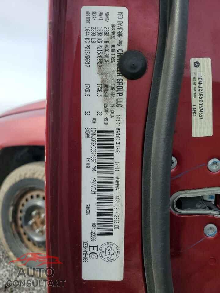 JEEP COMPASS 2012 - 1C4NJCABXCD574557