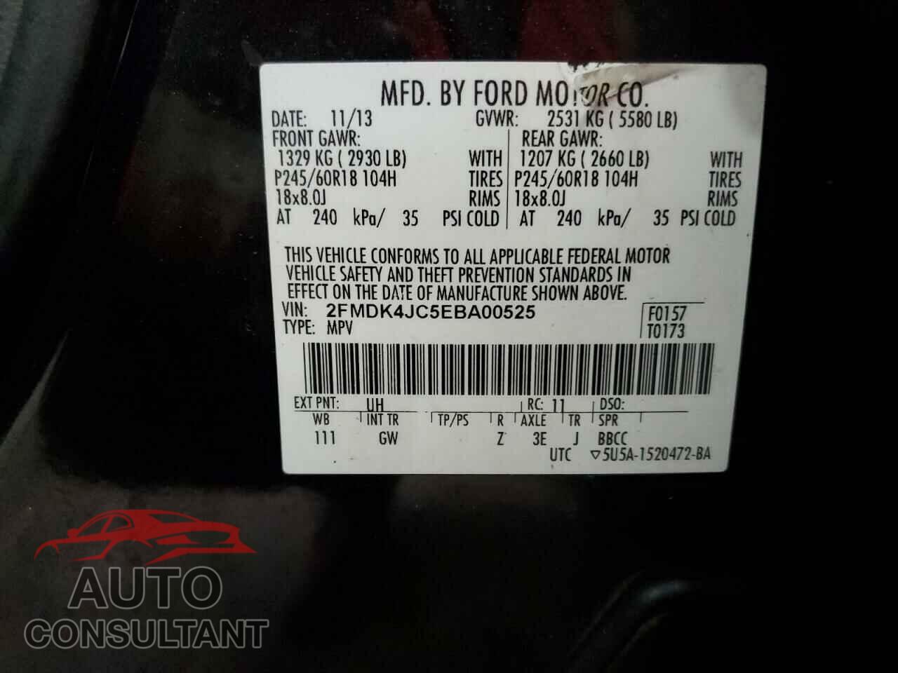 FORD EDGE 2014 - 2FMDK4JC5EBA00525