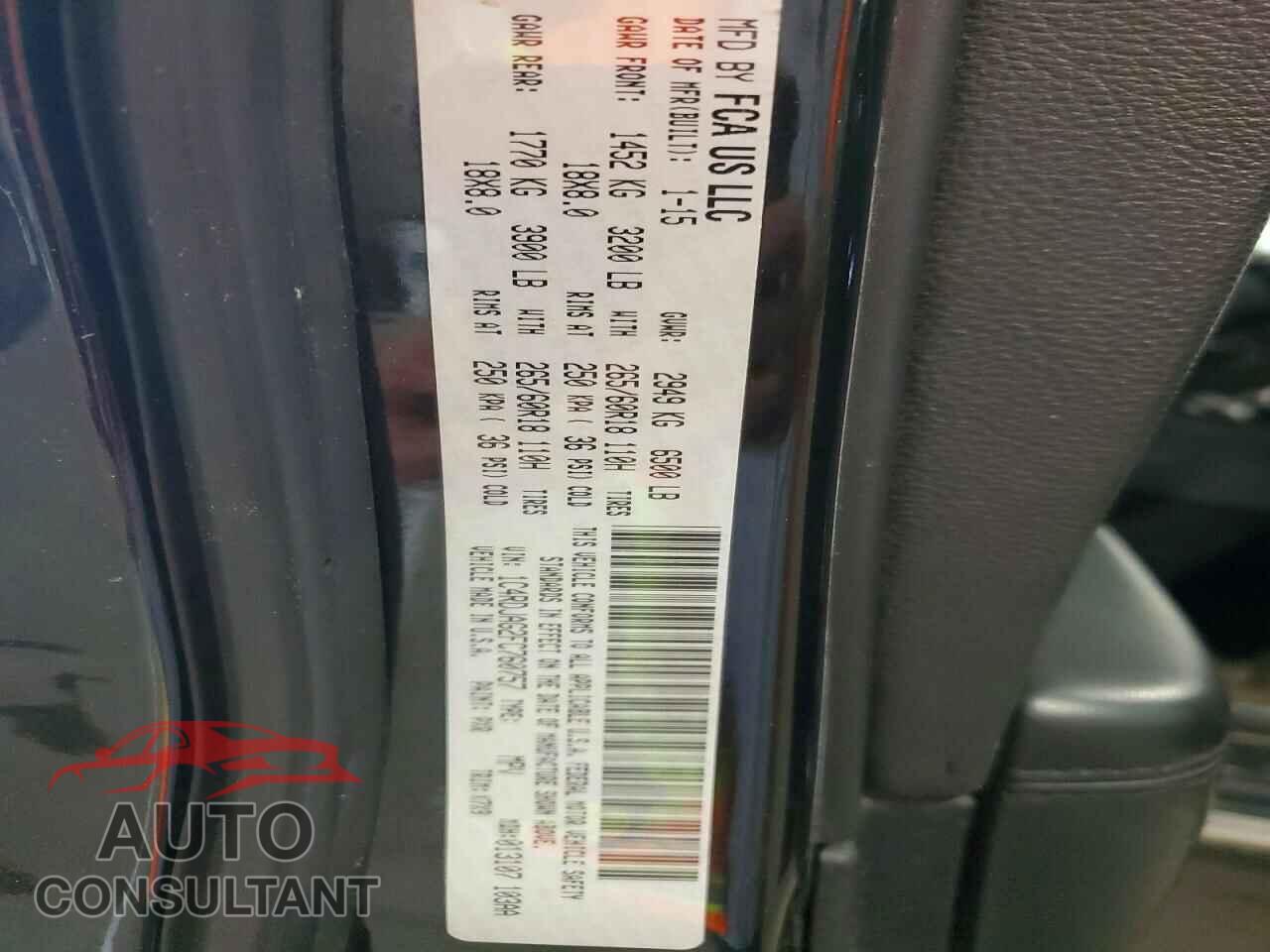 DODGE DURANGO 2015 - 1C4RDJAG2FC760757