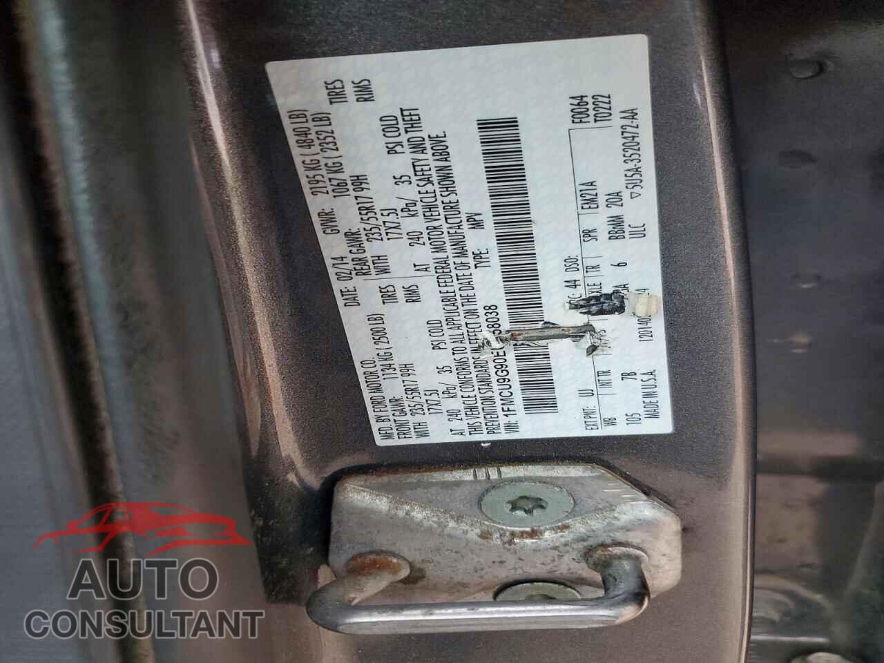 FORD ESCAPE 2014 - 1FMCU9G90EUC58038