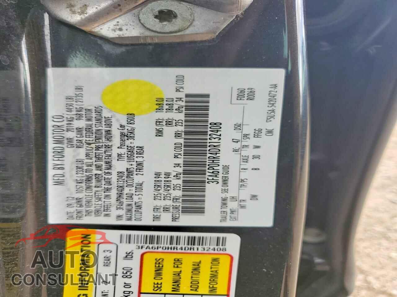 FORD ALL Models 2013 - 3FA6P0HR4DR132408