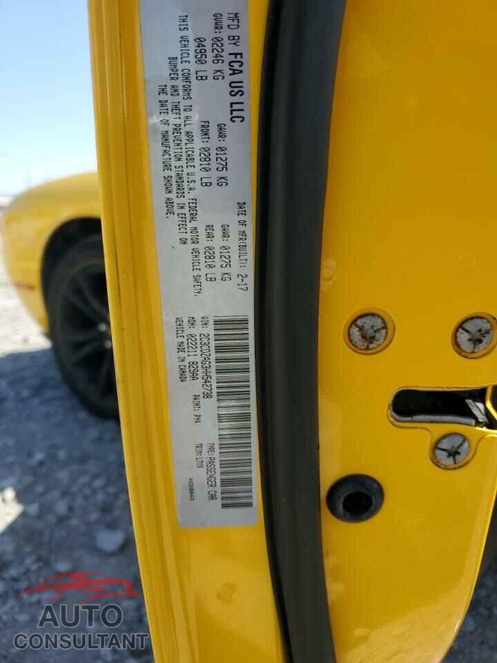 DODGE CHALLENGER 2017 - 2C3CDZAG3HH542738