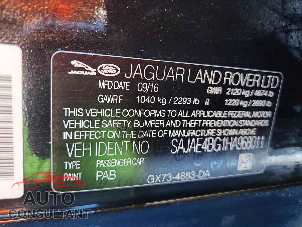 JAGUAR XE 2017 - SAJAE4BG1HA968011