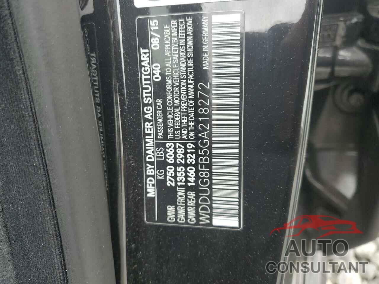 MERCEDES-BENZ S-CLASS 2016 - WDDUG8FB5GA218272