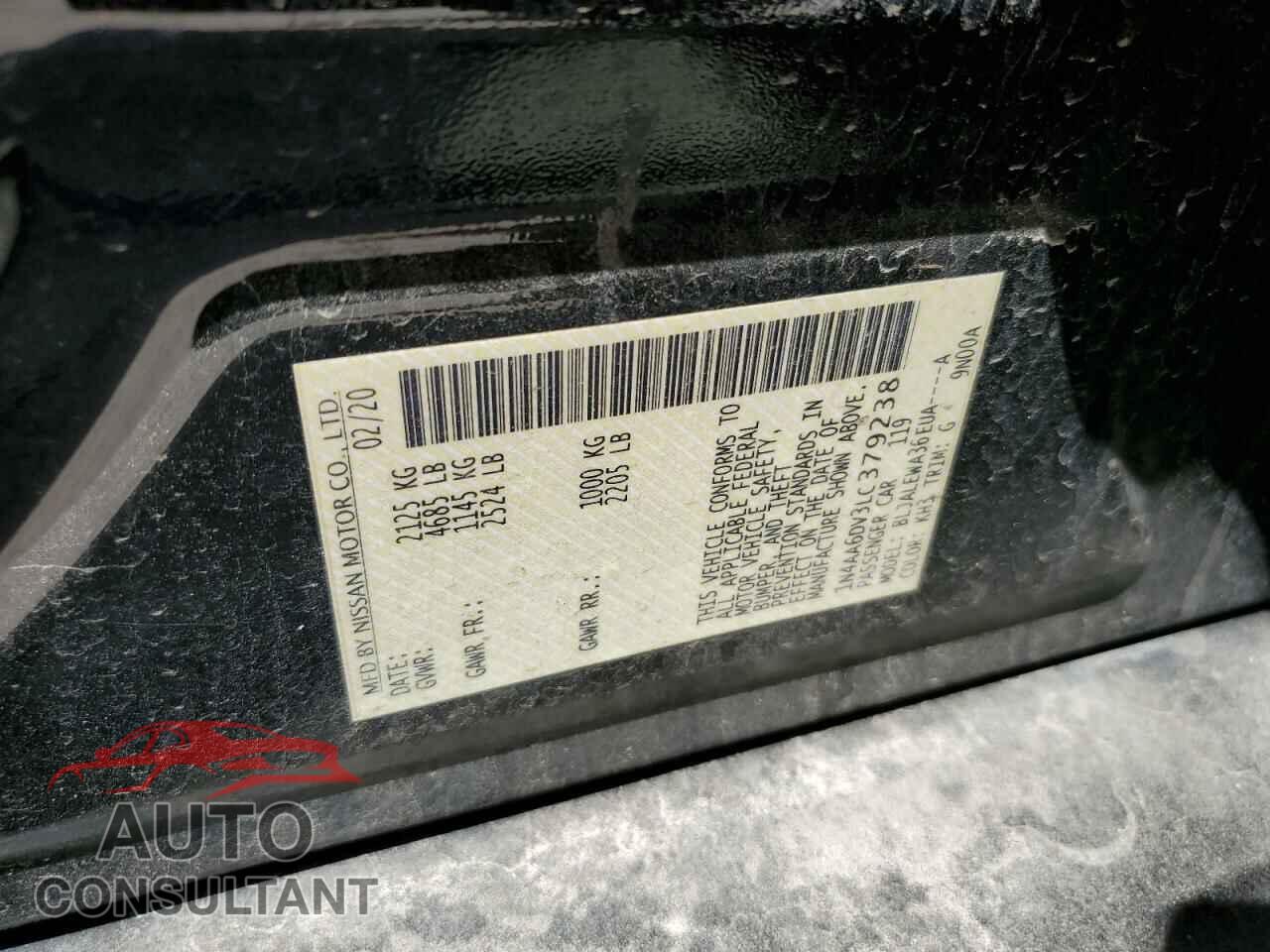 NISSAN MAXIMA 2020 - 1N4AA6DV3LC379238
