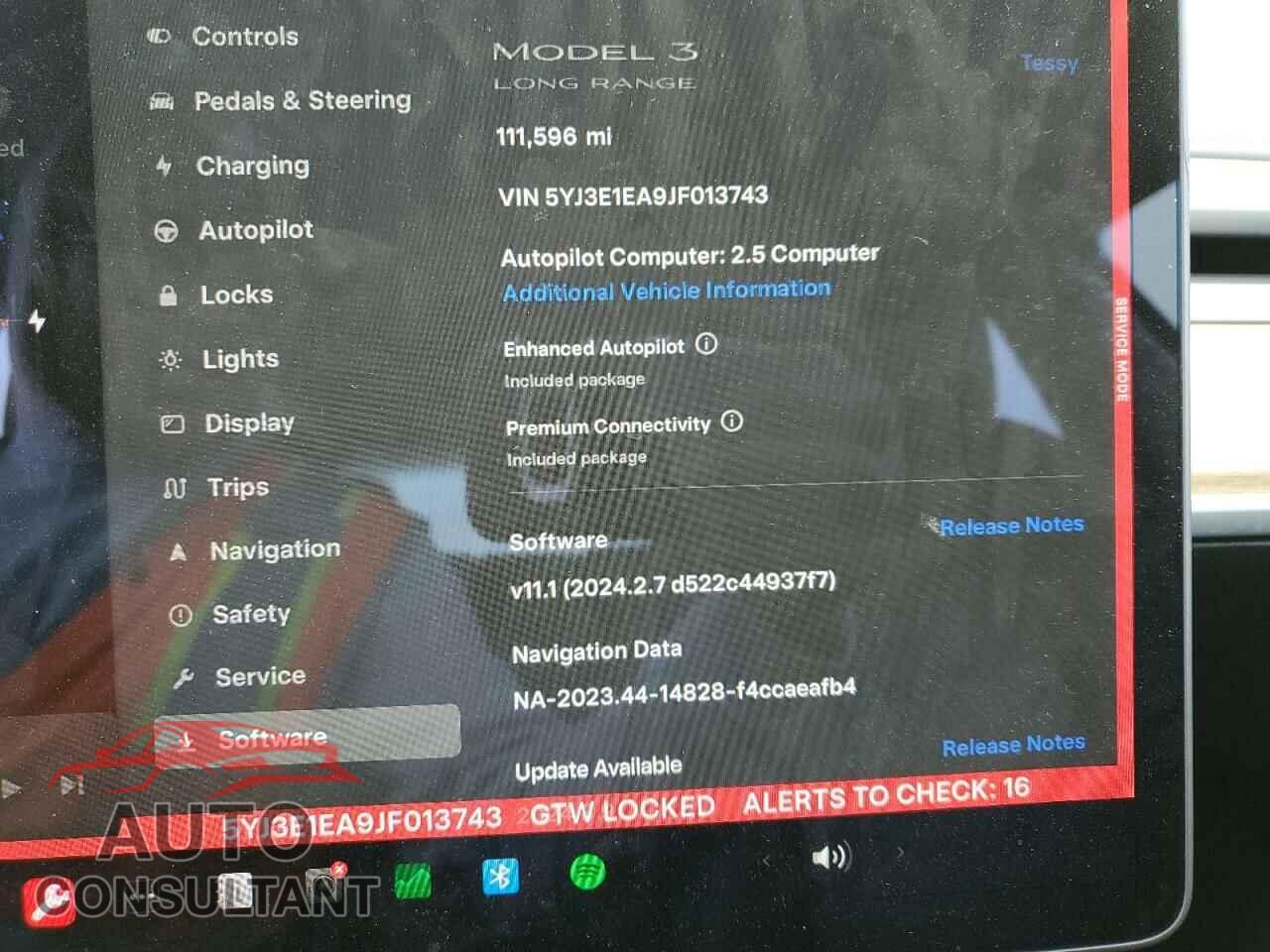 TESLA MODEL 3 2018 - 5YJ3E1EA9JF013743