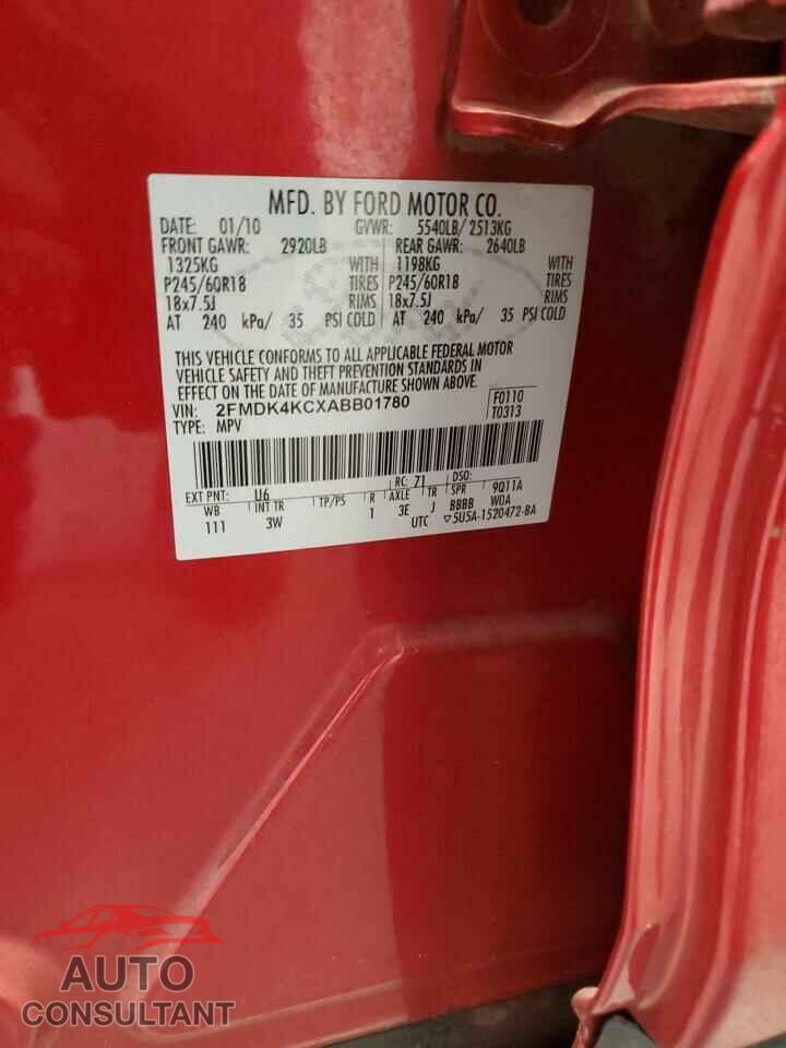 FORD EDGE 2010 - 2FMDK4KCXABB01780