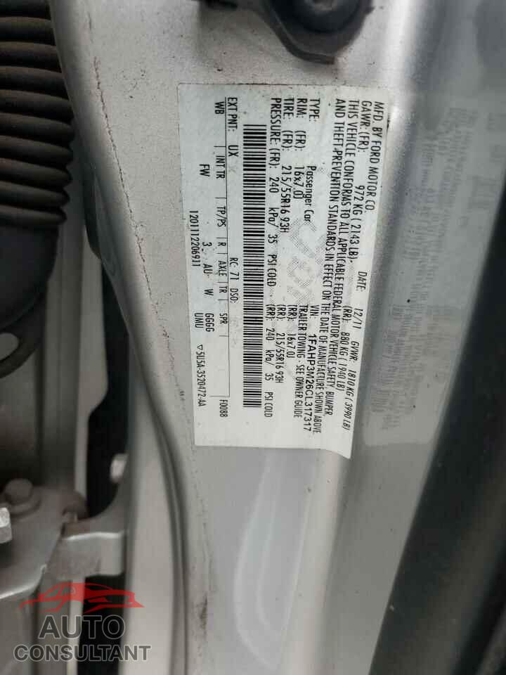 FORD FOCUS 2012 - 1FAHP3M26CL317317