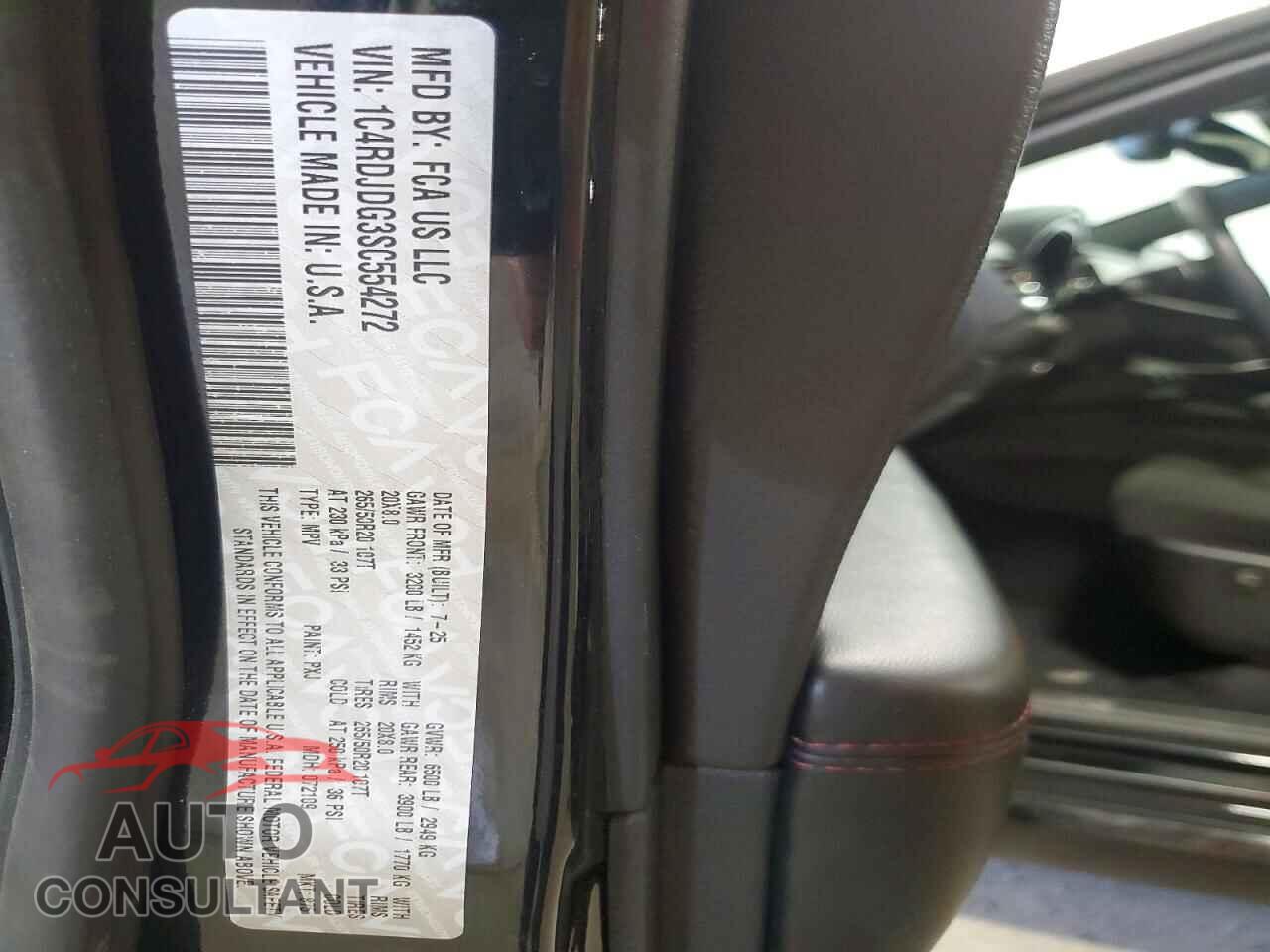 DODGE DURANGO 2025 - 1C4RDJDG3SC554272