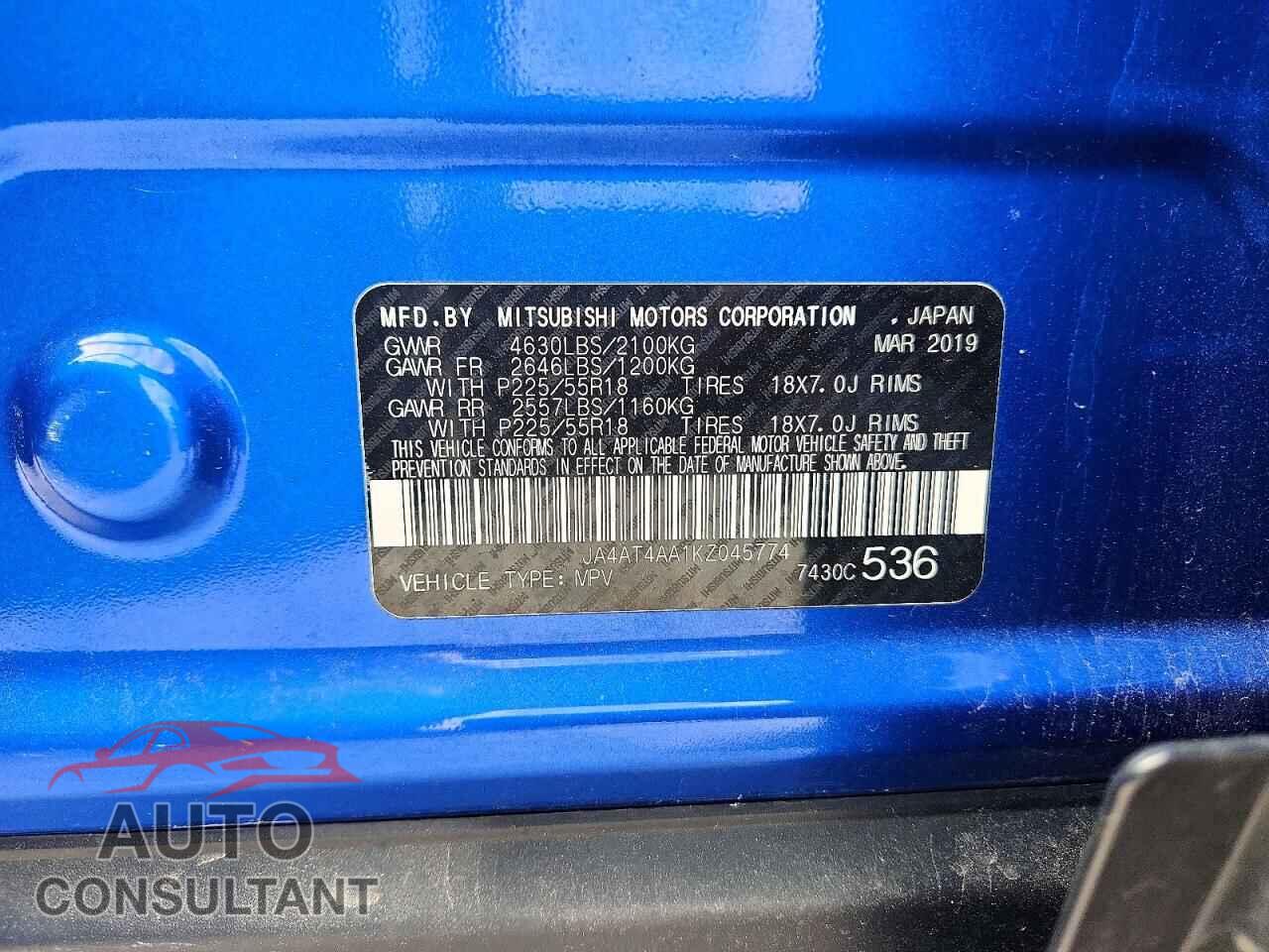 MITSUBISHI ECLIPSE 2019 - JA4AT4AA1KZ045774