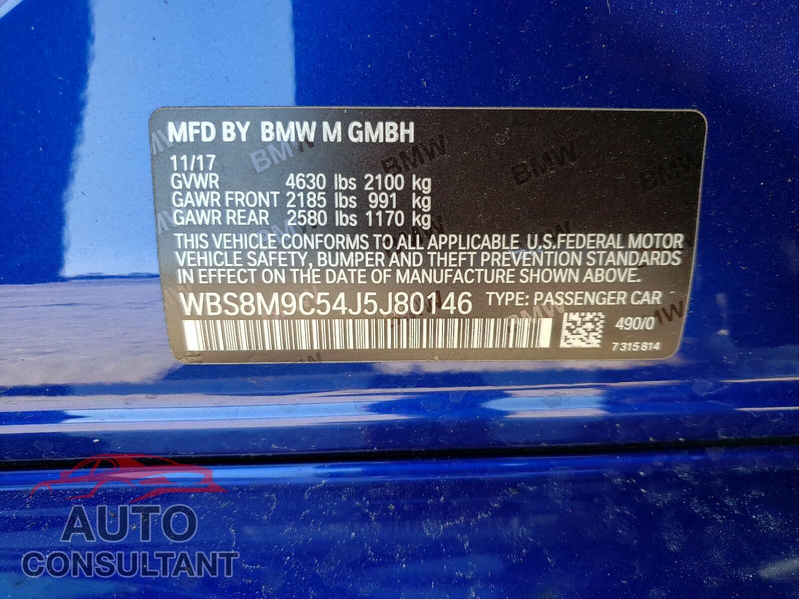 BMW M3 2018 - WBS8M9C54J5J80146