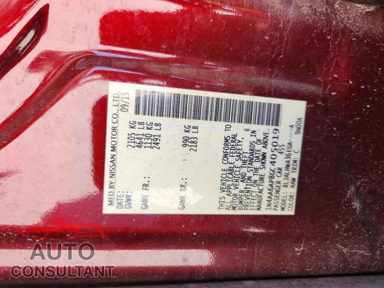 NISSAN MAXIMA 2016 - 1N4AA6AP8GC405019
