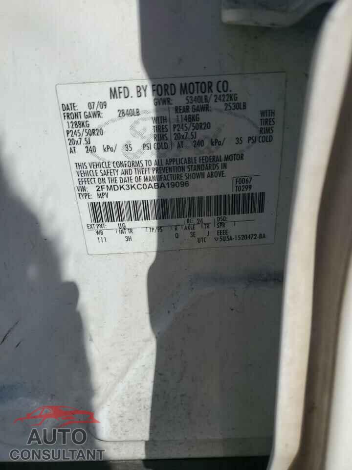 FORD EDGE 2010 - 2FMDK3KC0ABA19096