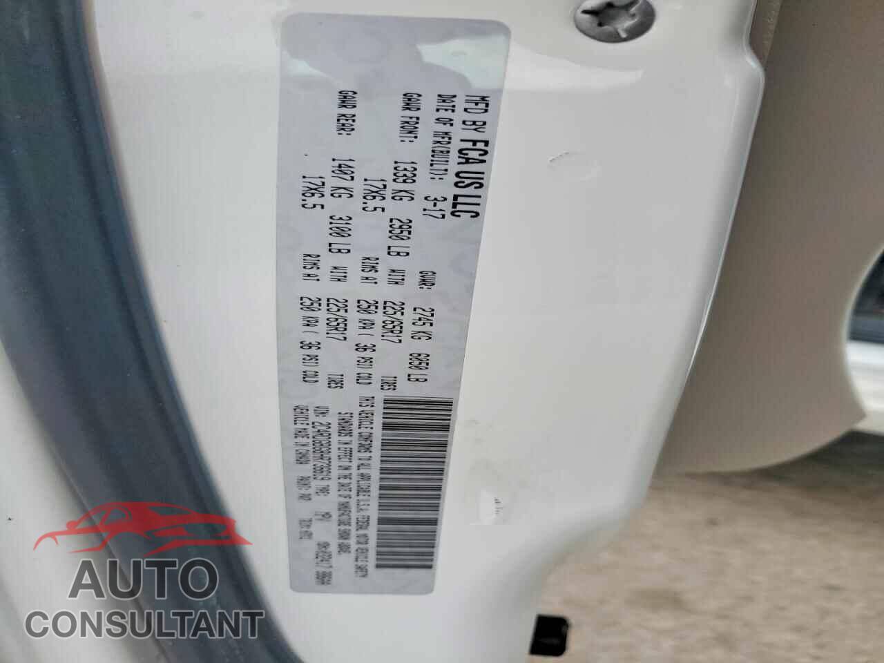 DODGE CARAVAN 2017 - 2C4RDGBG8HR736619