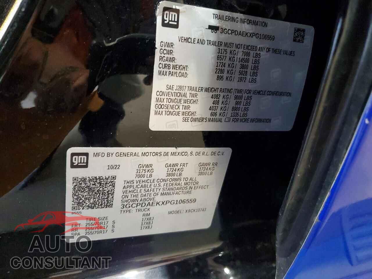 CHEVROLET SILVERADO 2023 - 3GCPDAEKXPG106559