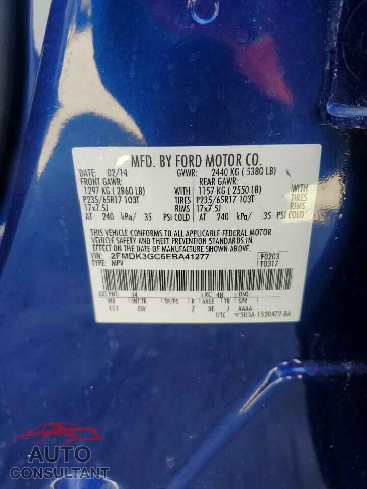 FORD EDGE 2014 - 2FMDK3GC6EBA41277
