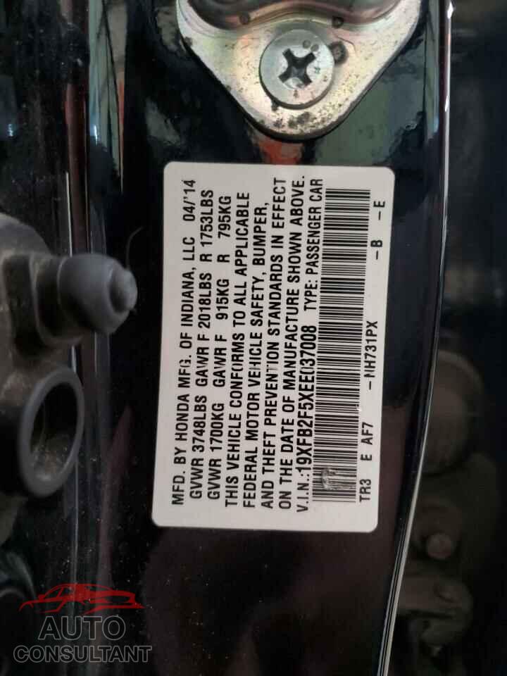 HONDA CIVIC 2014 - 19XFB2F5XEE037008