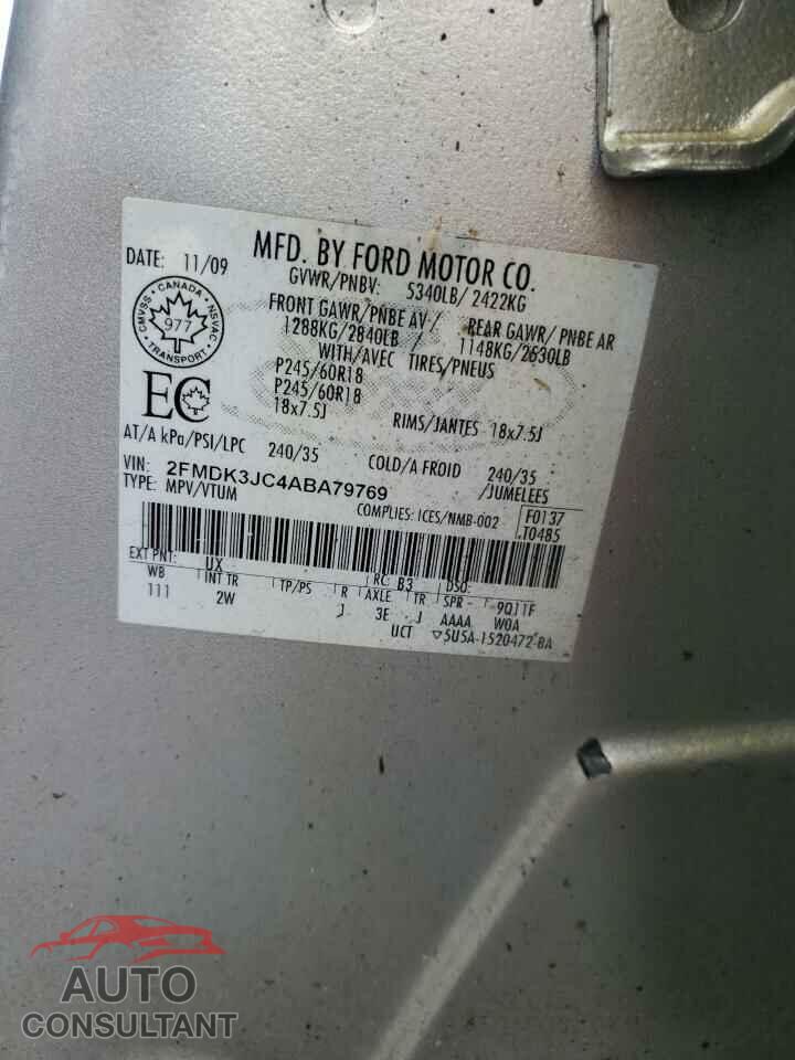 FORD EDGE 2010 - 2FMDK3JC4ABA79769