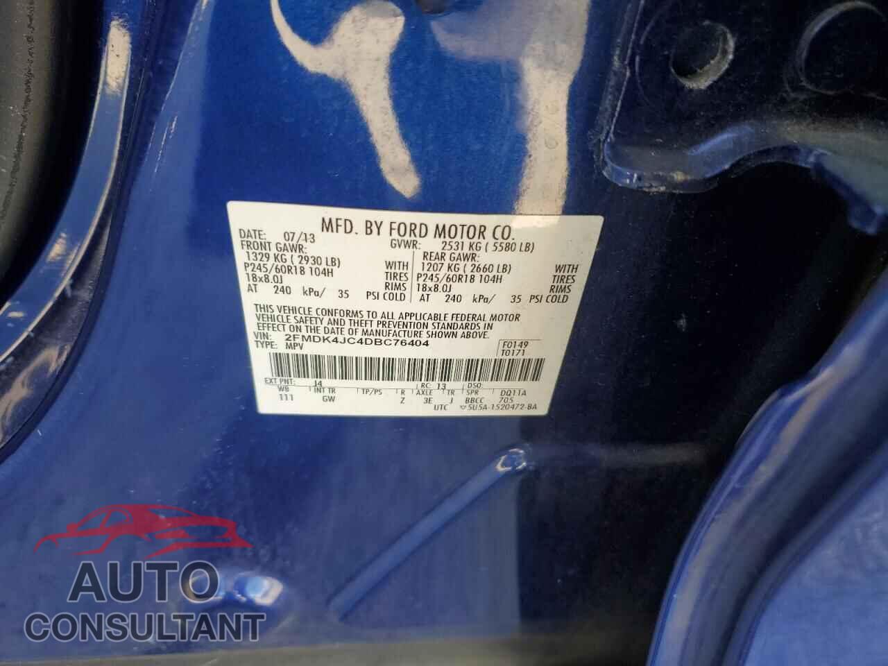 FORD EDGE 2013 - 2FMDK4JC4DBC76404