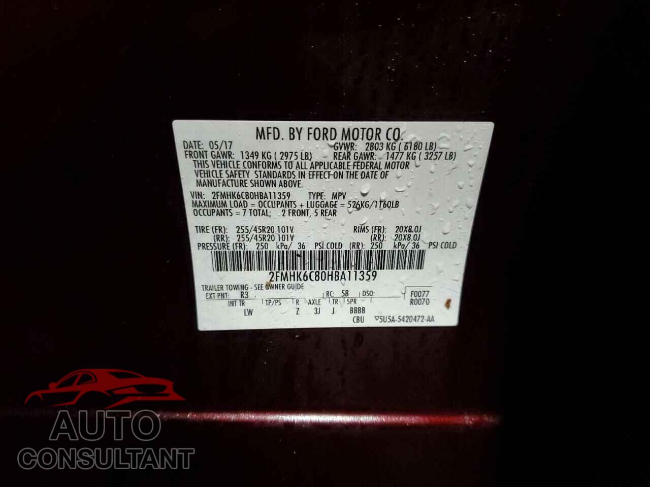 FORD FLEX 2017 - 2FMHK6C80HBA11359