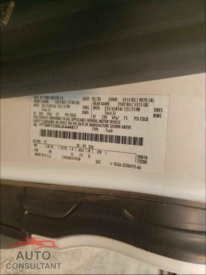FORD TRANSIT CO 2020 - 1FTBR1C85LKA44817