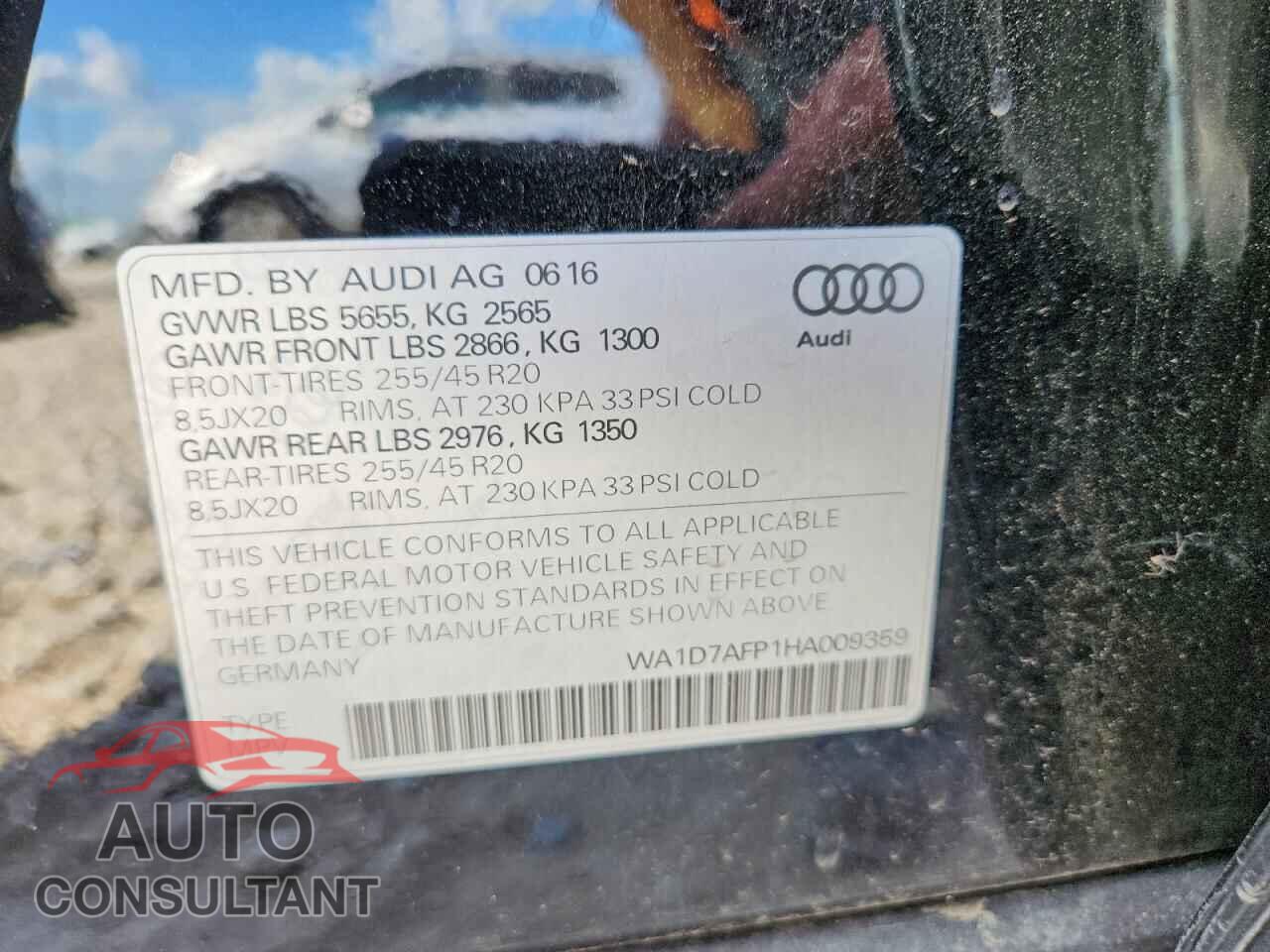 AUDI Q5 2017 - WA1D7AFP1HA009359
