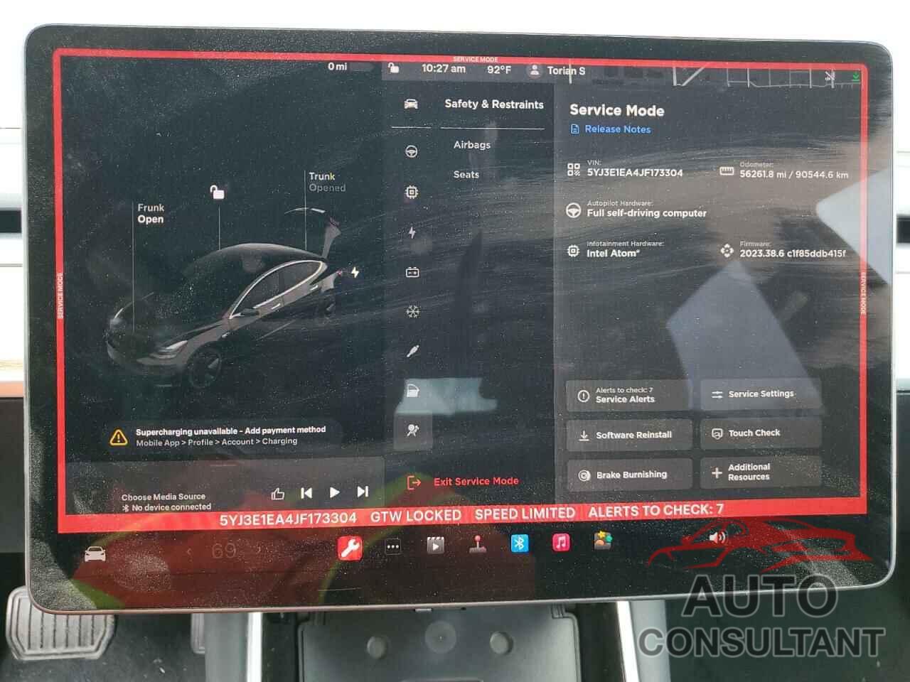 TESLA MODEL 3 2018 - 5YJ3E1EA4JF173304