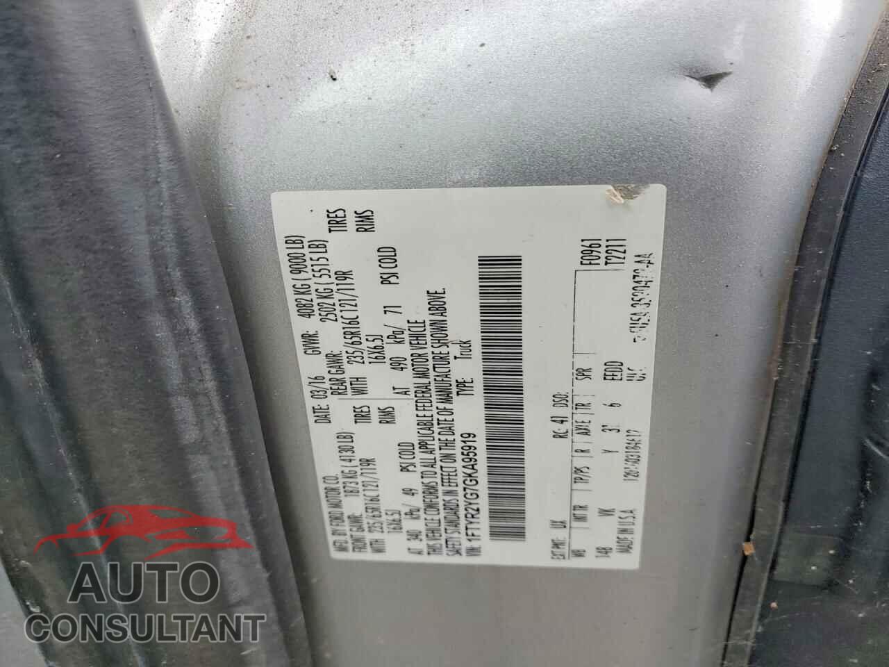 FORD TRANSIT 2016 - 1FTYR2YG7GKA95919