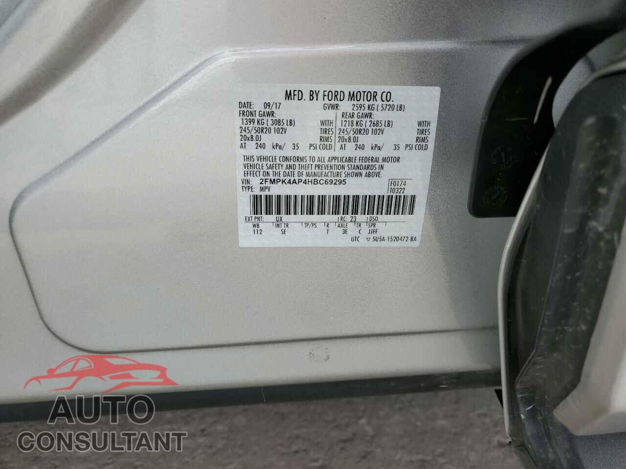 FORD EDGE 2017 - 2FMPK4AP4HBC69295