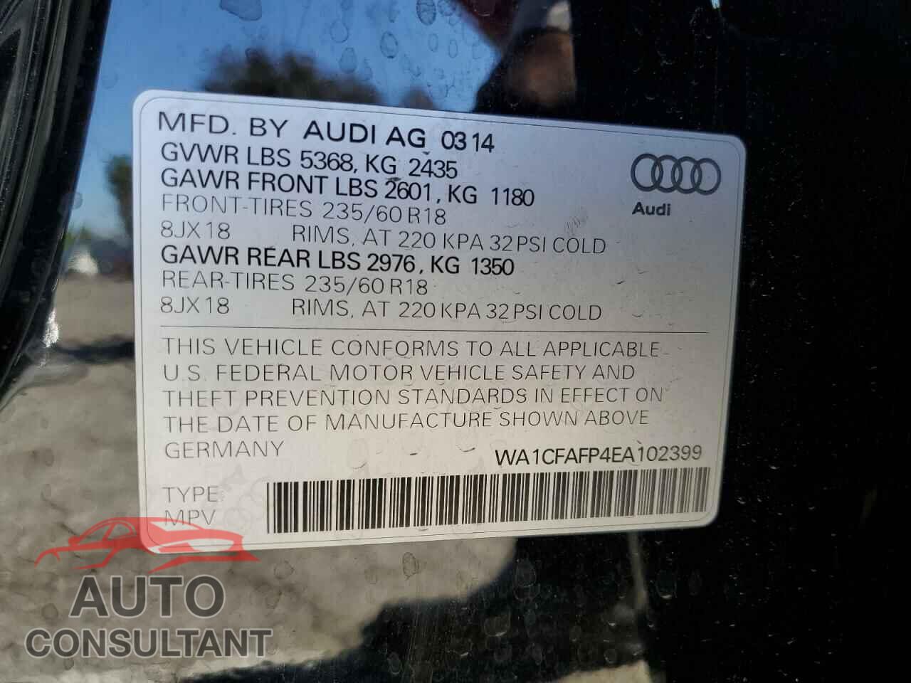 AUDI Q5 2014 - WA1CFAFP4EA102399