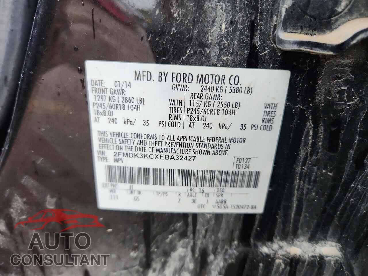 FORD EDGE 2014 - 2FMDK3KCXEBA32427