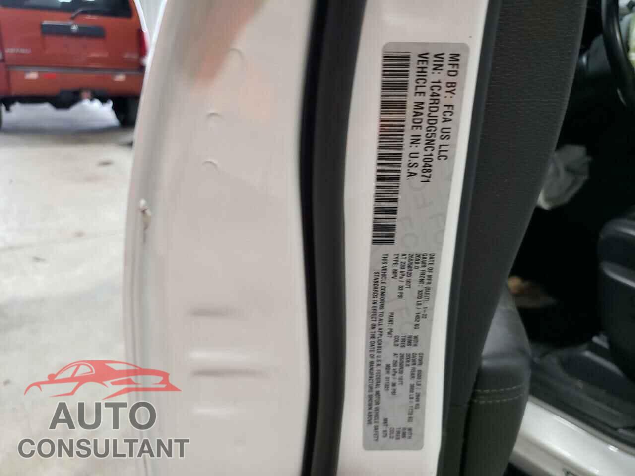 DODGE DURANGO 2022 - 1C4RDJDG5NC104871